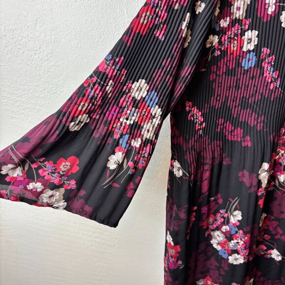 J. Jill Wearever Collection Pleated Floral Tunic Top Longline Blouse XL - Picture 6 of 6